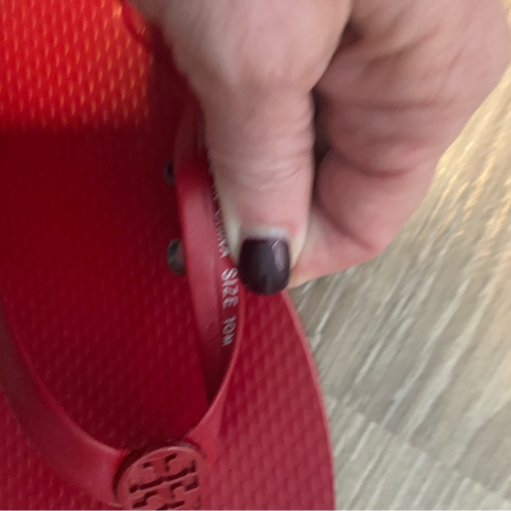 Tory Burch Vibrant Red Flip Flops - Picture 5 of 6